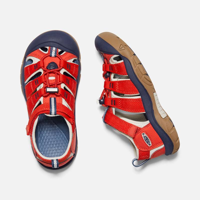 Keen Newport H2 Trekkingsandalen Kinder DE-76049 Fiery Red/Blue Depths - Keen Kinderschuhe Rot